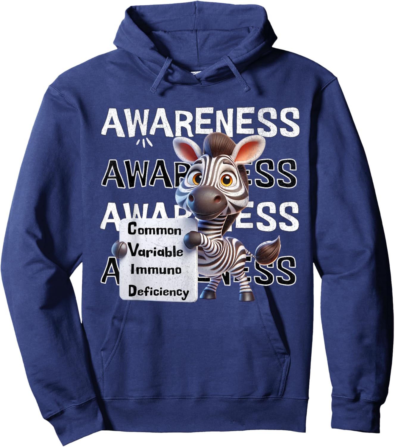 Common variable immunodeficiency CVID awareness zebra Hoodie - Hoodie | Navy