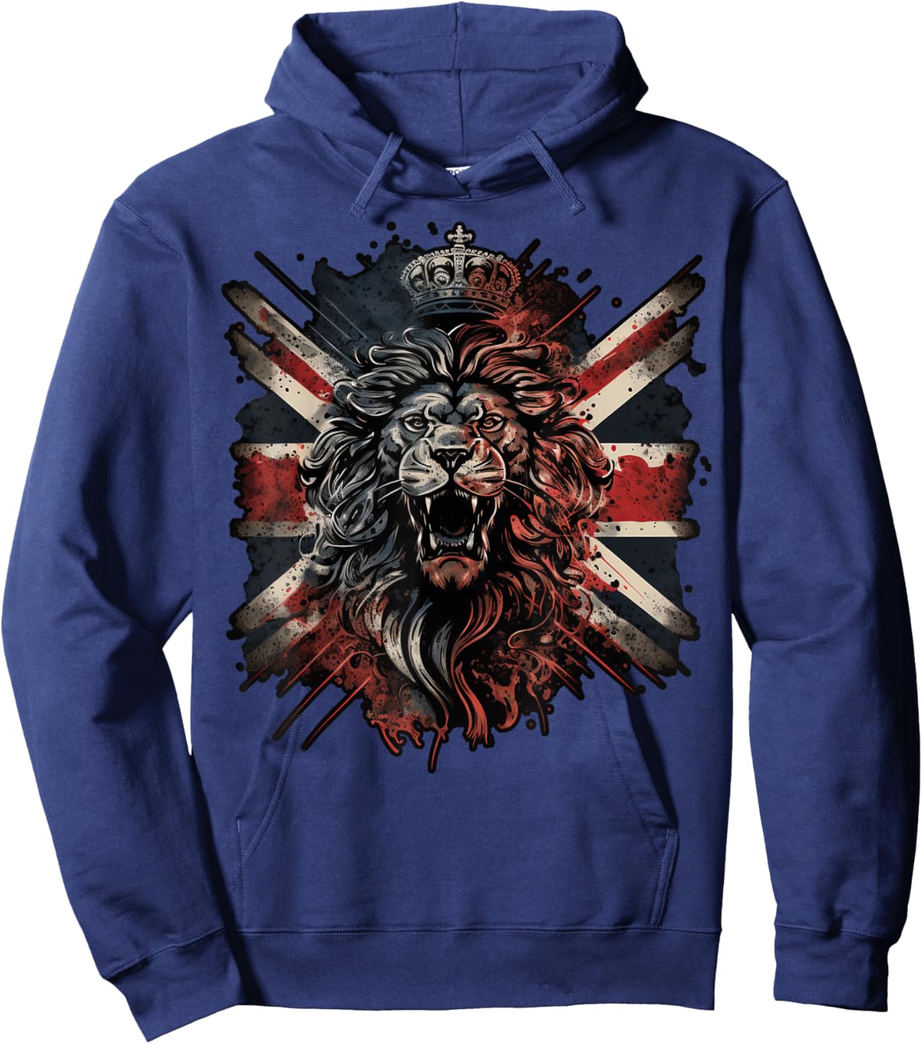 British UK Lion on Great Britain Lion Hoodie - Hoodie | Navy