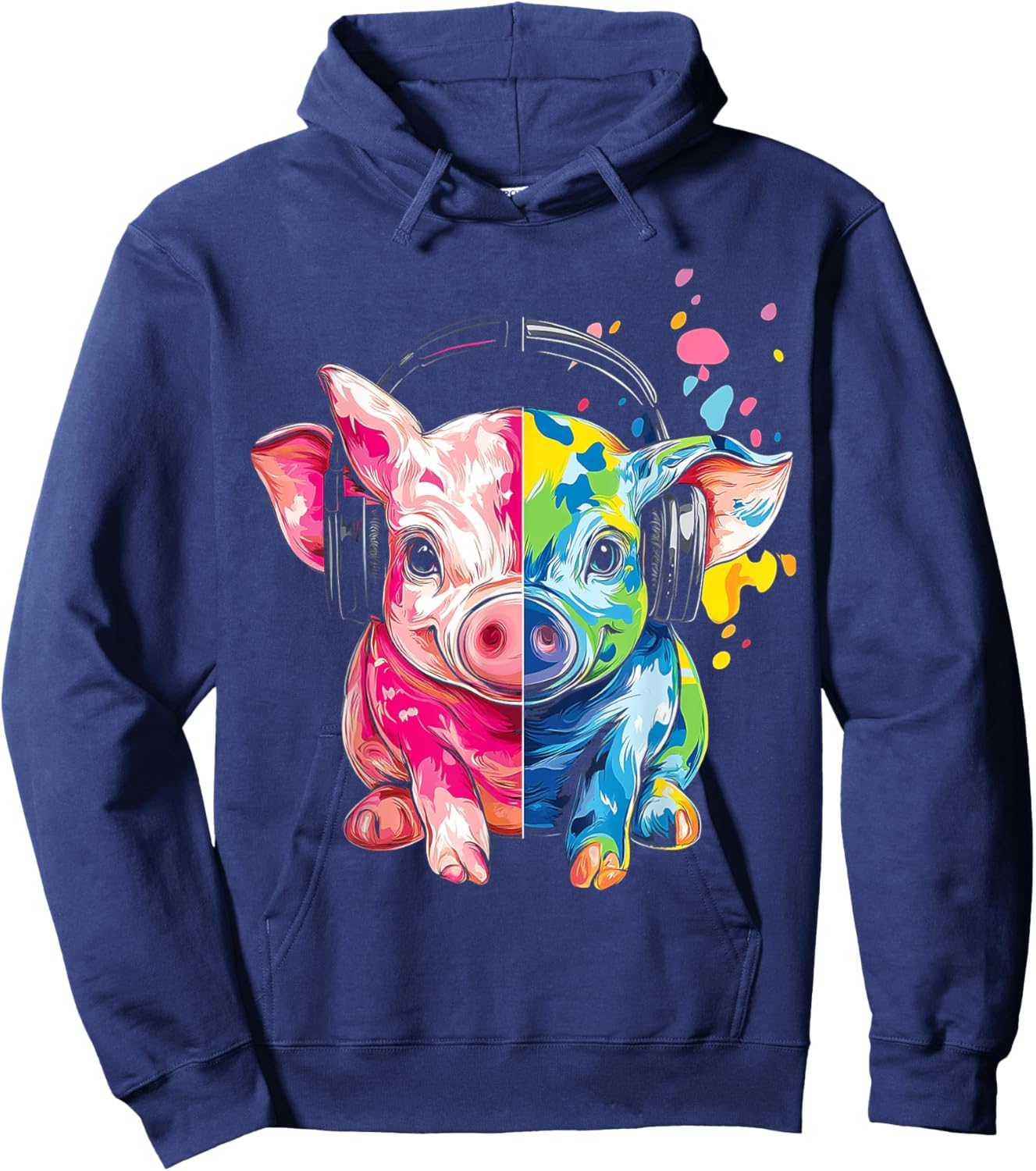 Piglet Illustration Animal Piglet Hoodie - Hoodie | Navy