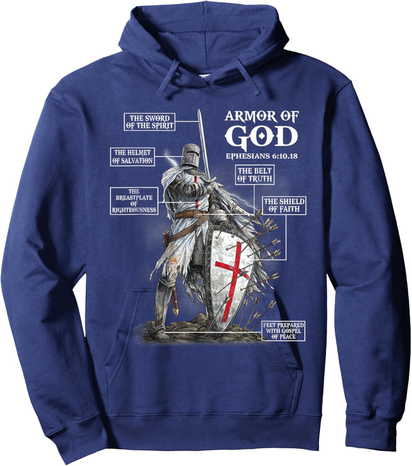 Anatomy of A Knight Templar Funny Christian Warrior Of God Hoodie - Hoodie | Navy