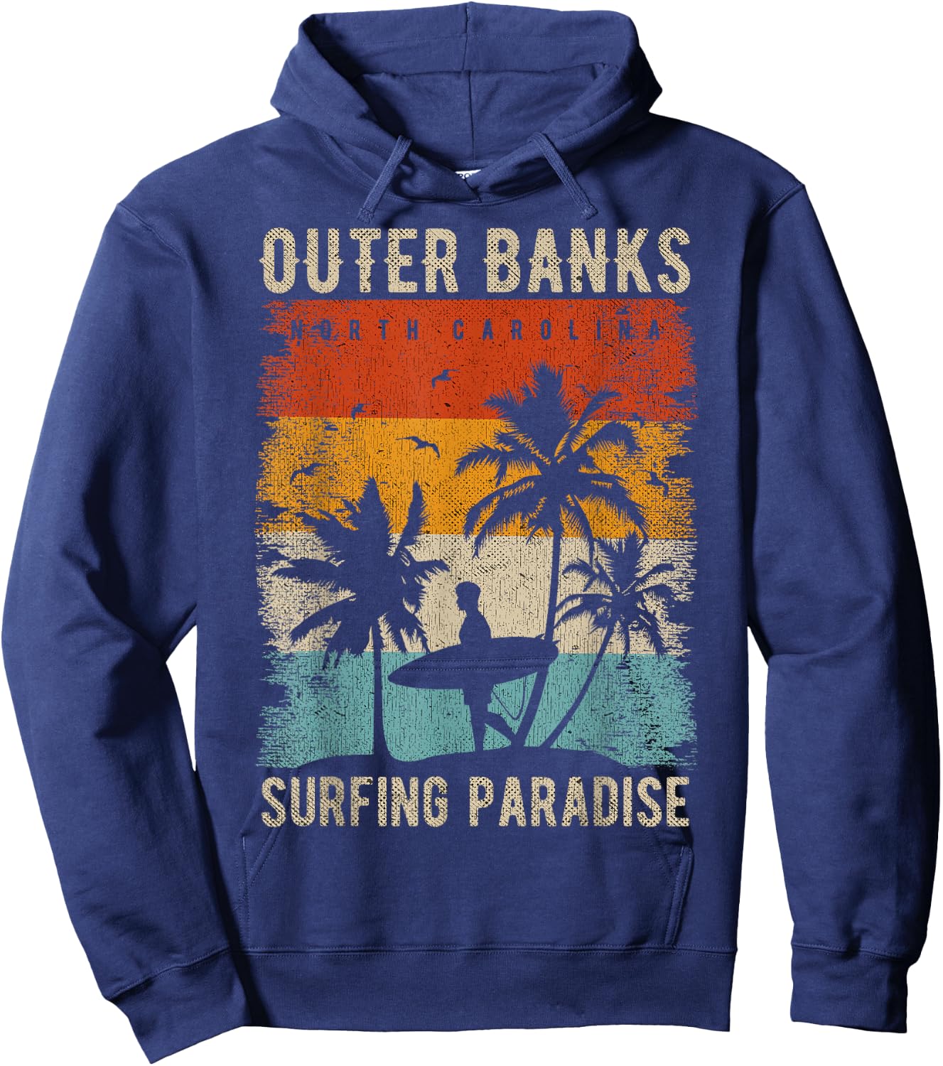 Outer Banks North Carolina Surfing Outfit Souvenir Hoodie - Hoodie | Navy