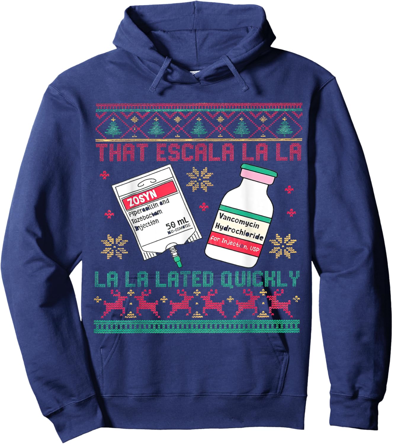 Antibiotic Christmas ICU Nurse Emergency Department Costume Hoodie - Hoodie | Navy