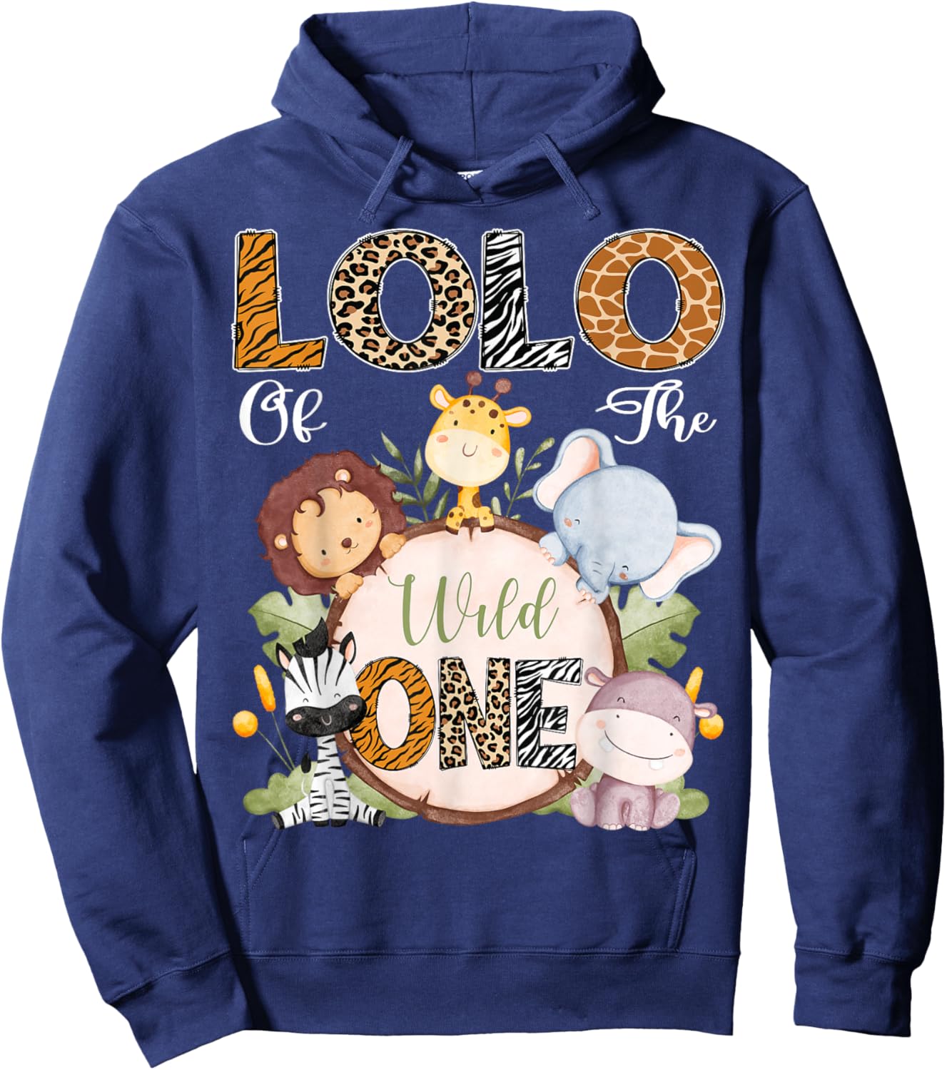 Lolo Of The Wild One 1St Birthday Safari Woodland Hoodie - Hoodie | Navy