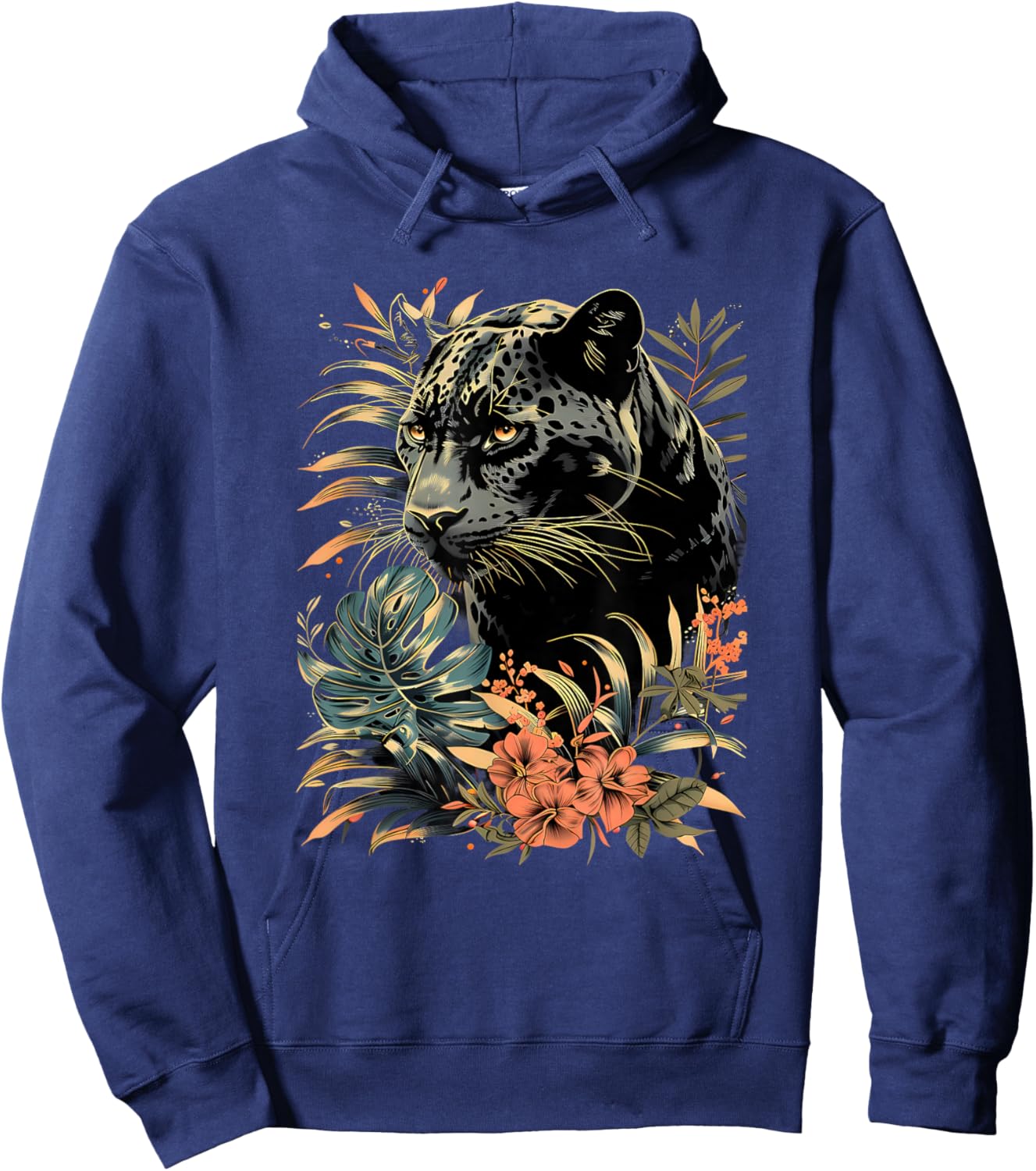 Panther Nature Artwork Motif Jungle Tropical Animal Art Hoodie - Hoodie | Navy