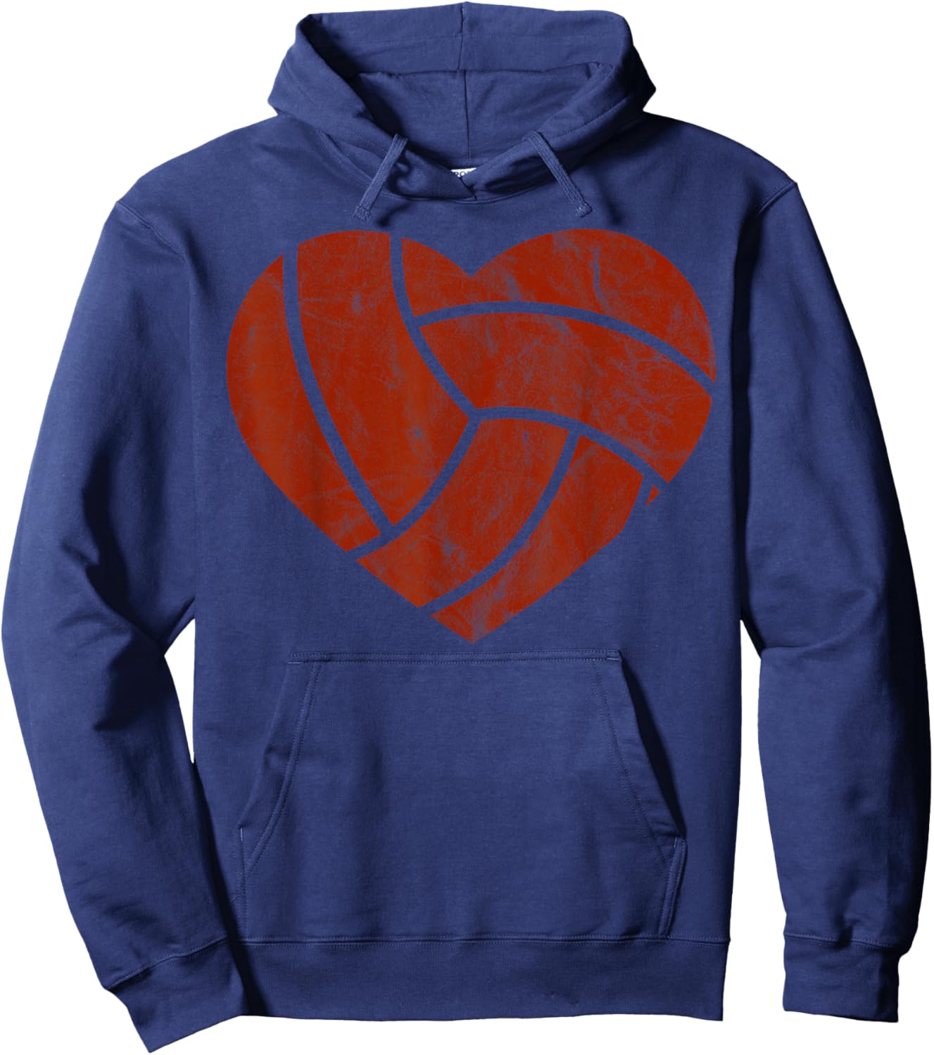 Funny Sport Lover Outfits Game Apparel Vintage Volleyball Heart Gift Retro Player Valentine's Day Hoodie - Hoodie | Navy