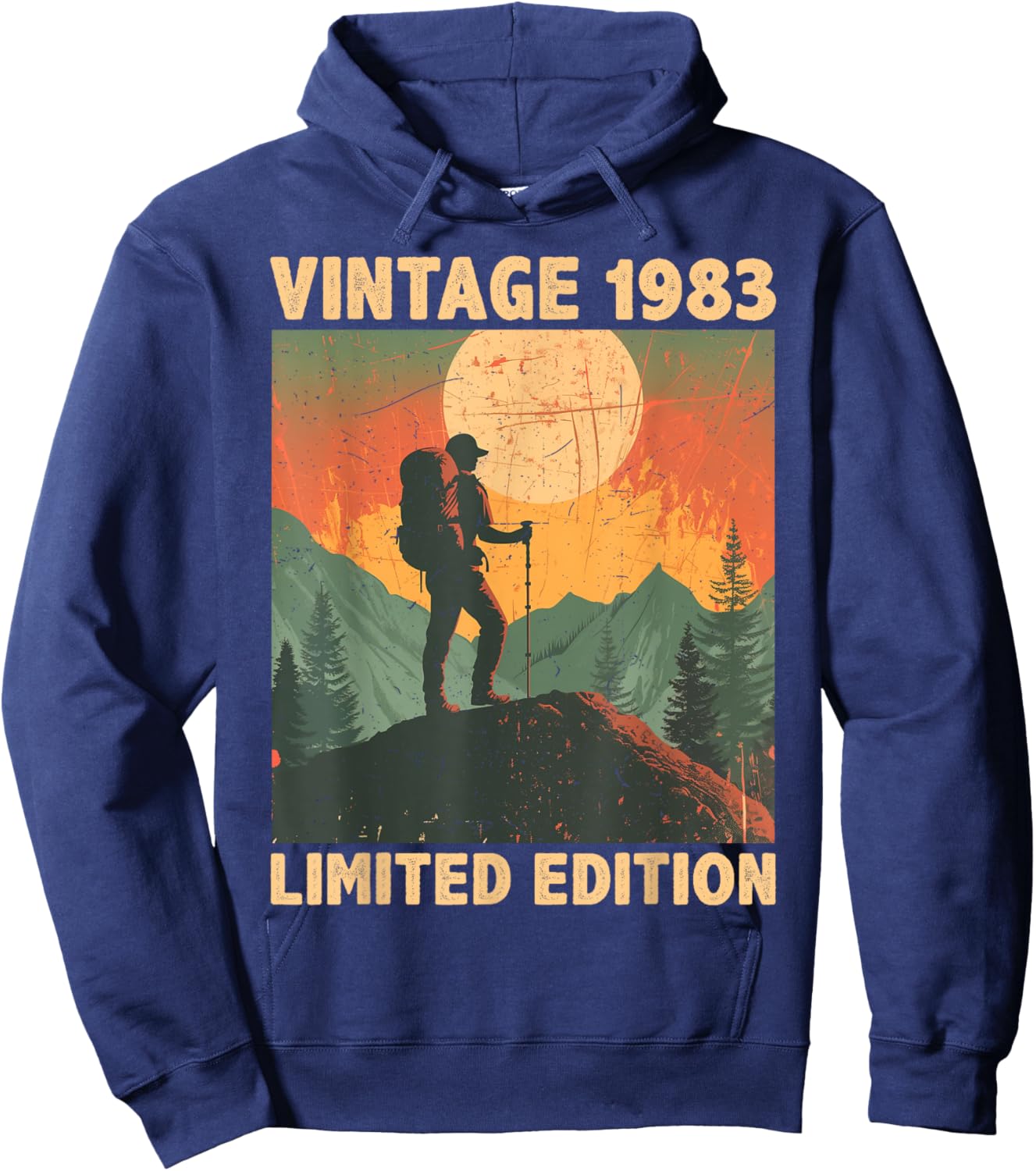 41 Years Old Gift Vintage 1983 Hiking Lover 41st Birthday Hoodie - Hoodie | Navy