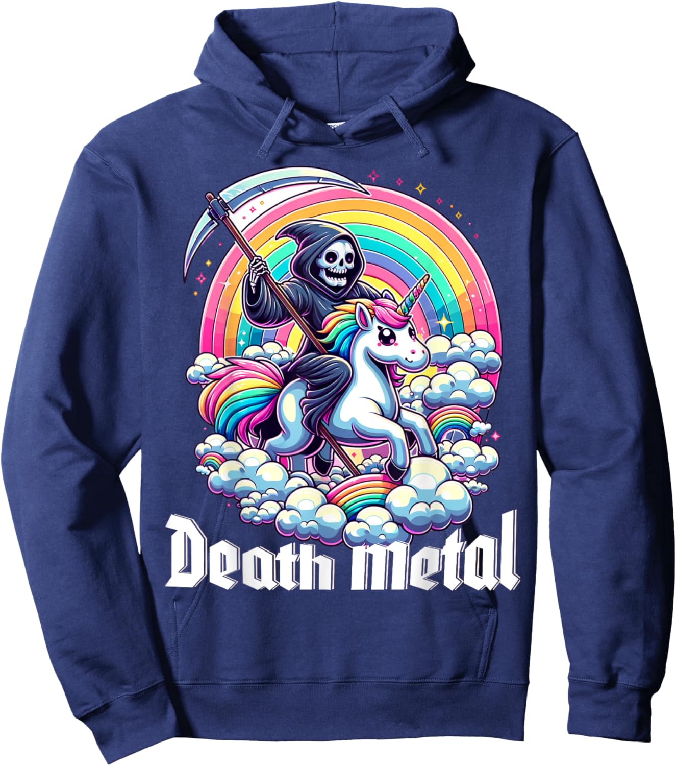 Unicorn Death Metal Hoodie - Hoodie | Navy