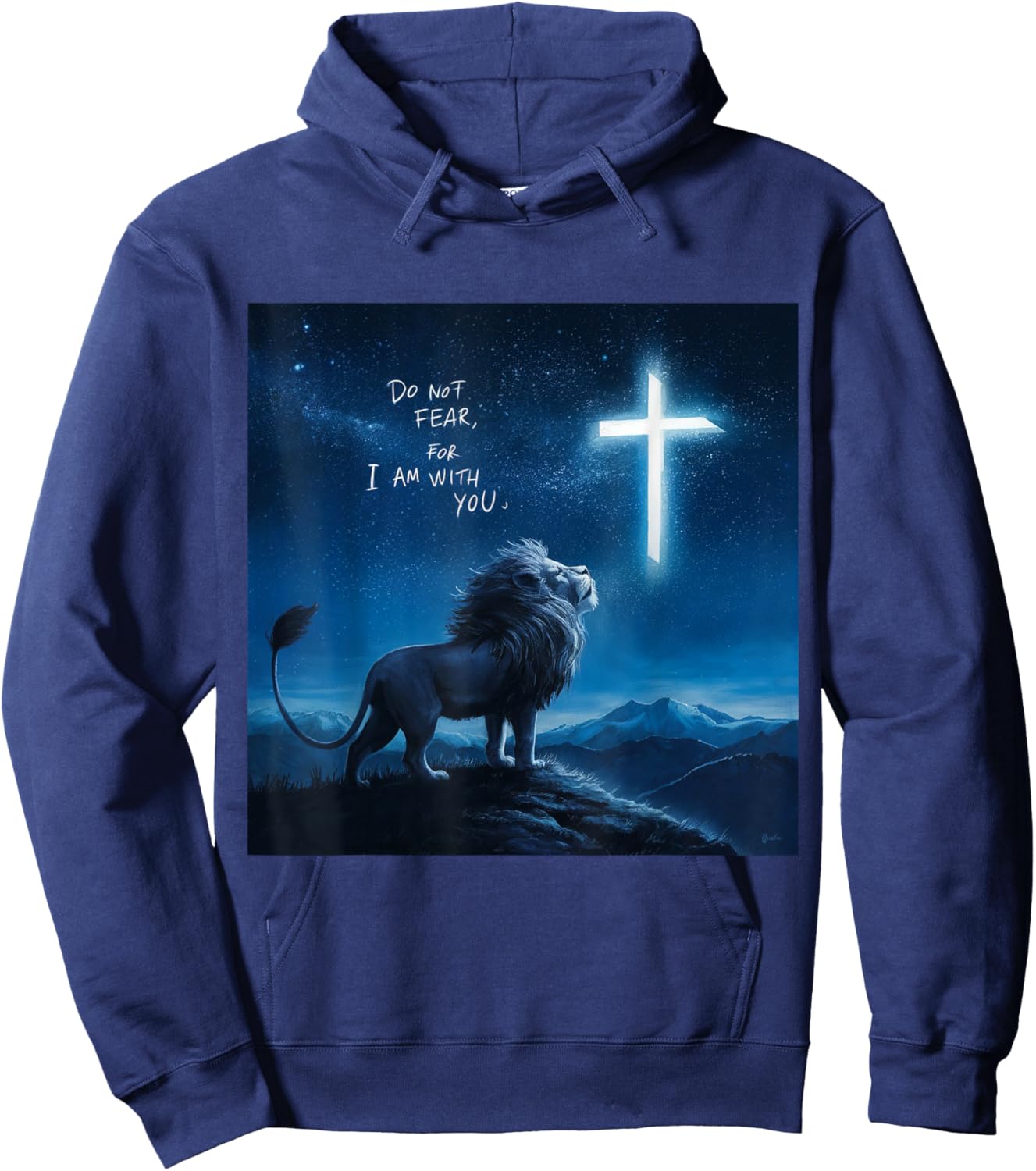 Christian Religious Bible Verse Sayings Lion Fear Scripture Hoodie - Hoodie | Navy