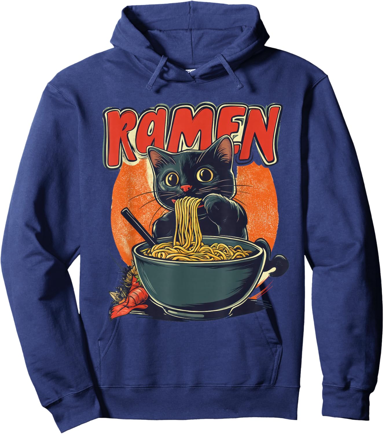 Anime Cat Ramen Kawaii japanese cat kawaii manga Hoodie - Hoodie | Navy