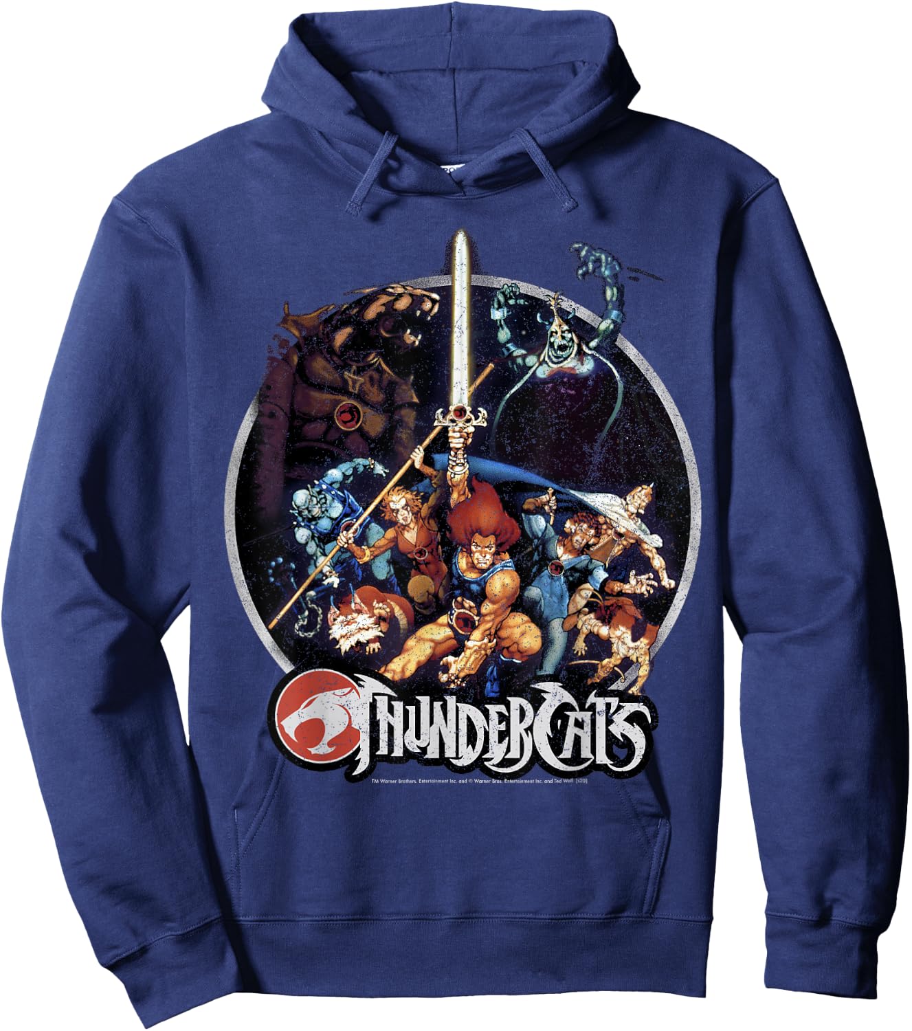 Thundercats Group Shot Vintage Circle Small Hoodie - Hoodie | Navy