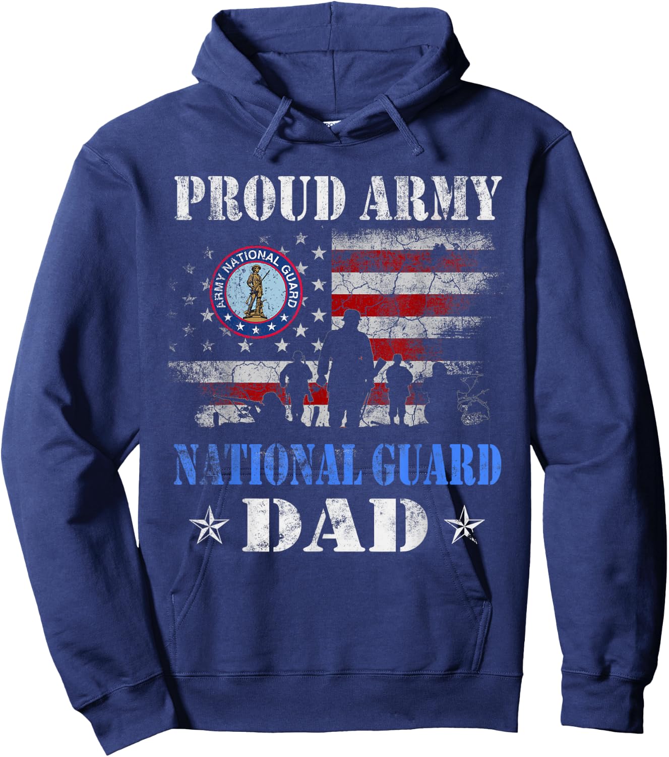 Proud Army National Guard Dad T shirt Veterans Day Gift Hoodie - Hoodie | Navy