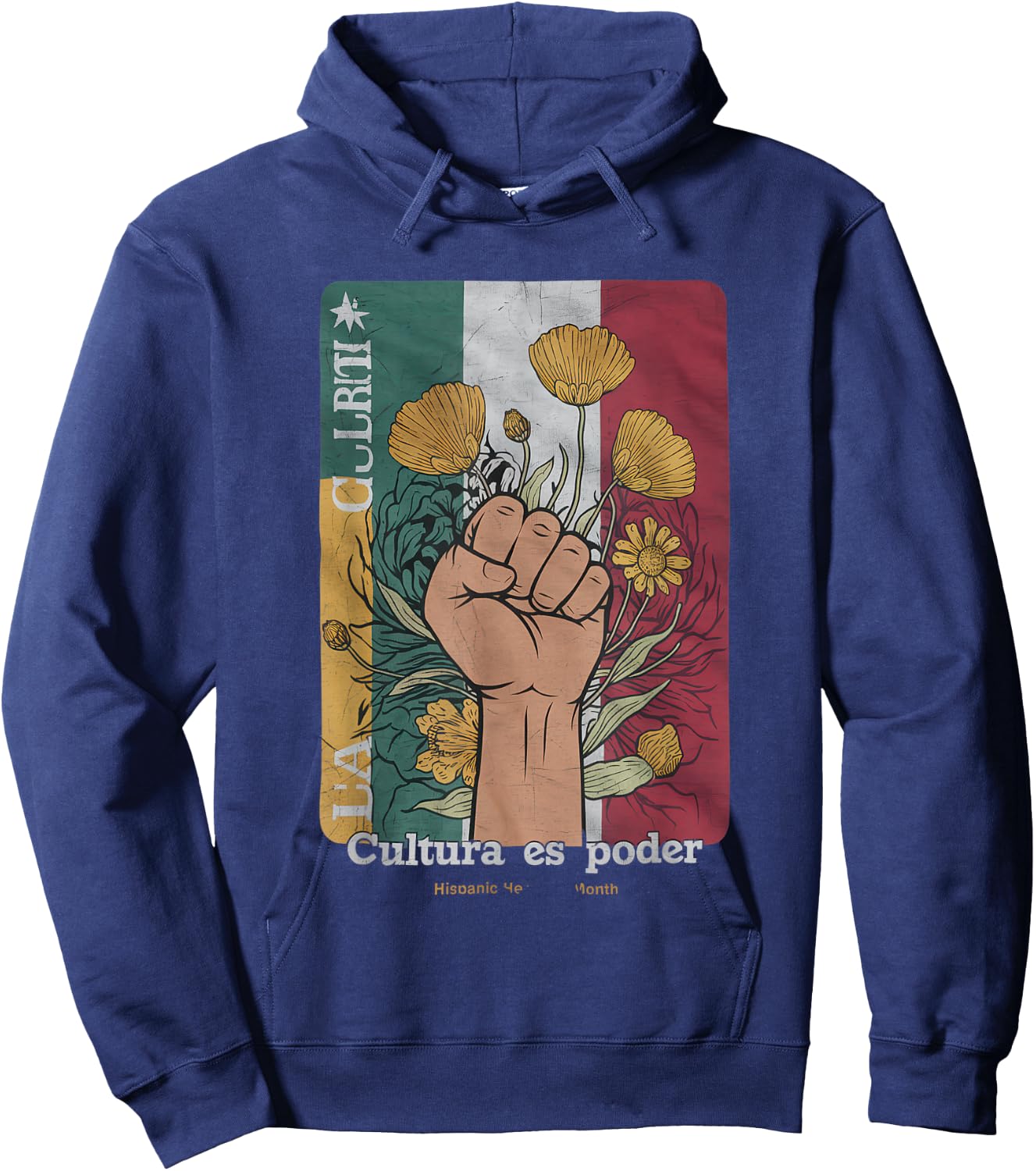 Cultura ES Poder Hispanic Heritage Latina Empowerment Hoodie - Hoodie | Navy
