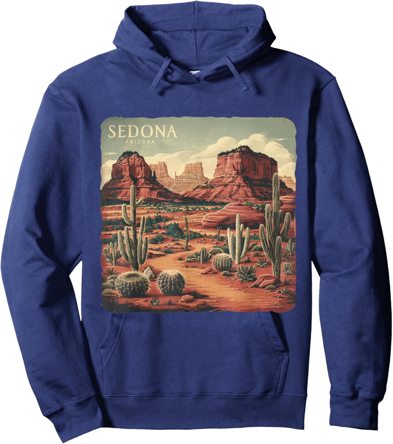 Retro Sedona Arizona Vintage Road Trip Outdoors Graphic Hoodie - Hoodie | Navy