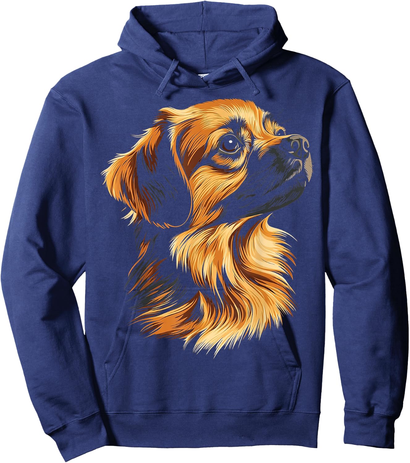 Tibetan Spaniel Dog Motif Pet Illustration Tibetan Spaniel Hoodie - Hoodie | Navy