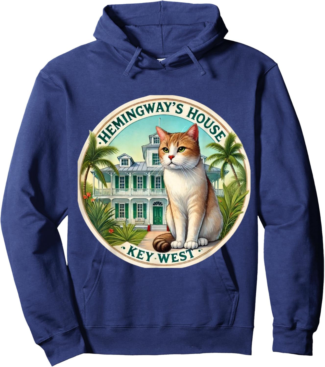 Hemingway Cat Polydactyl 6 Toes Key West Hoodie - Hoodie | Navy