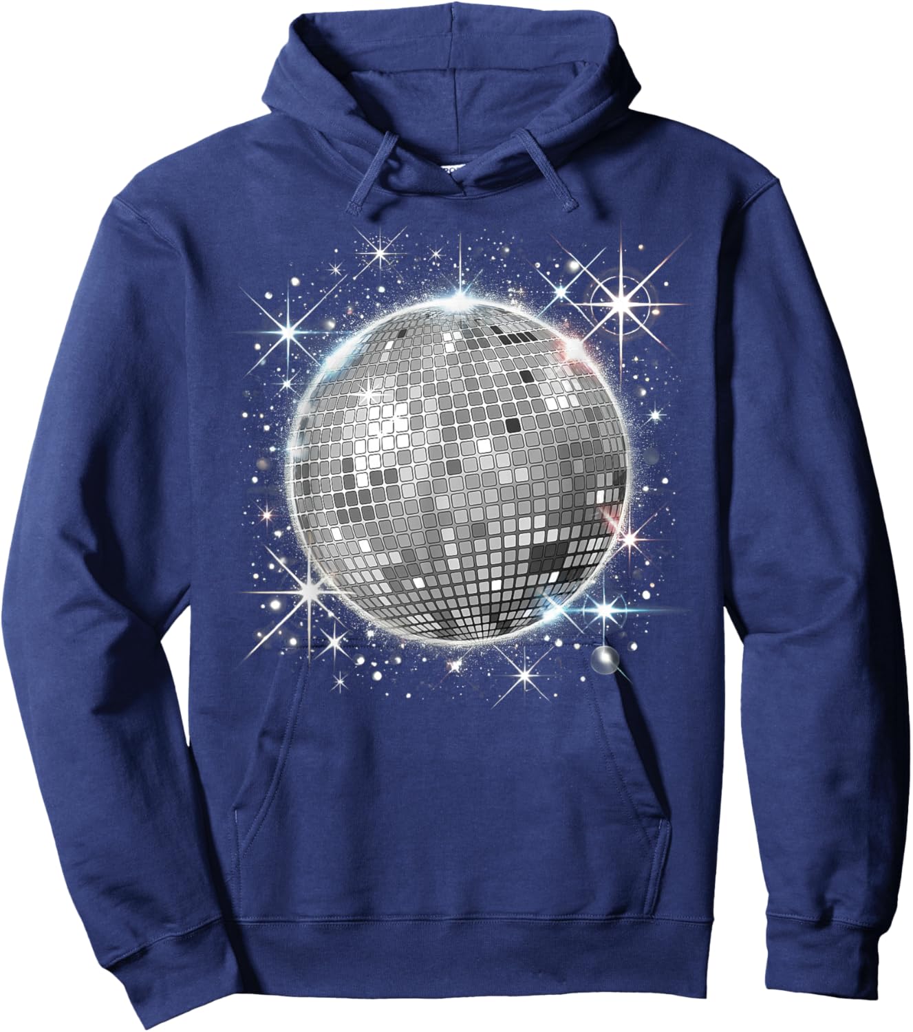 Black and White Disco Ball Club Retro Hoodie - Hoodie | Navy