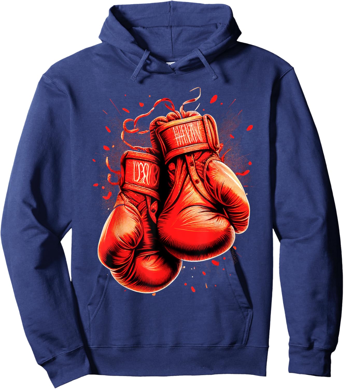 Retro Red Boxing Gloves Vintage Boxer Hoodie - Hoodie | Navy