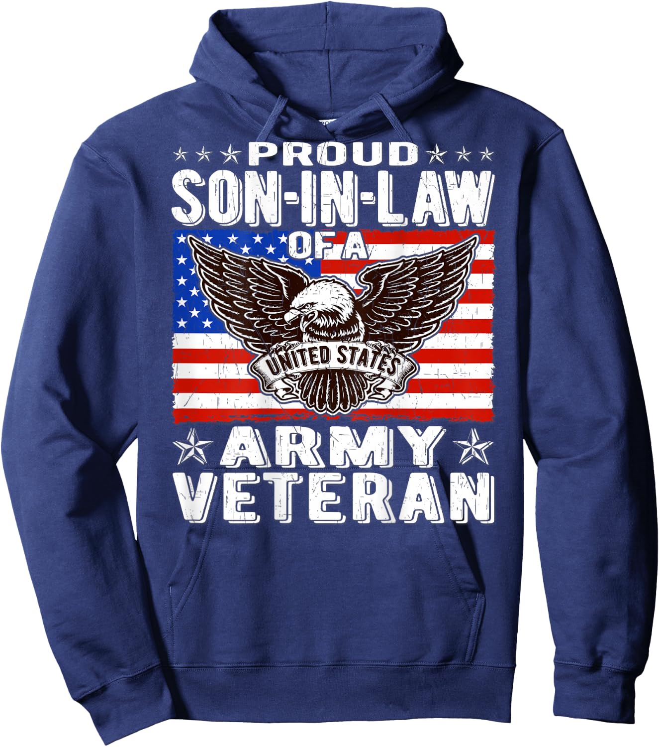Proud Son-In-Law Of Army Veteran Patriotic Military Family Hoodie - Hoodie | Navy