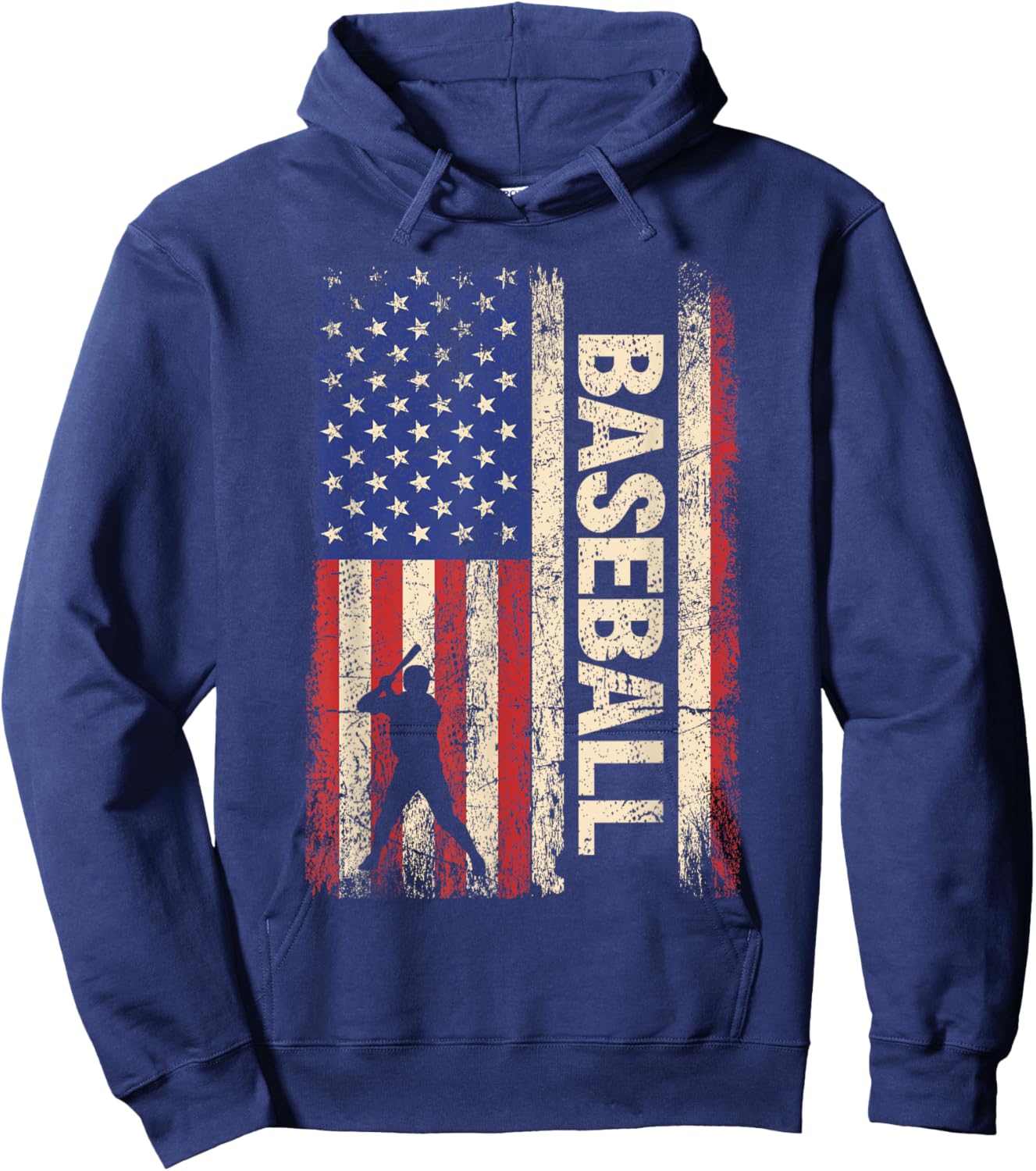 Baseball American US Flag Shirt Vintage 4th of July Men Kids Hoodie - Hoodie | Navy