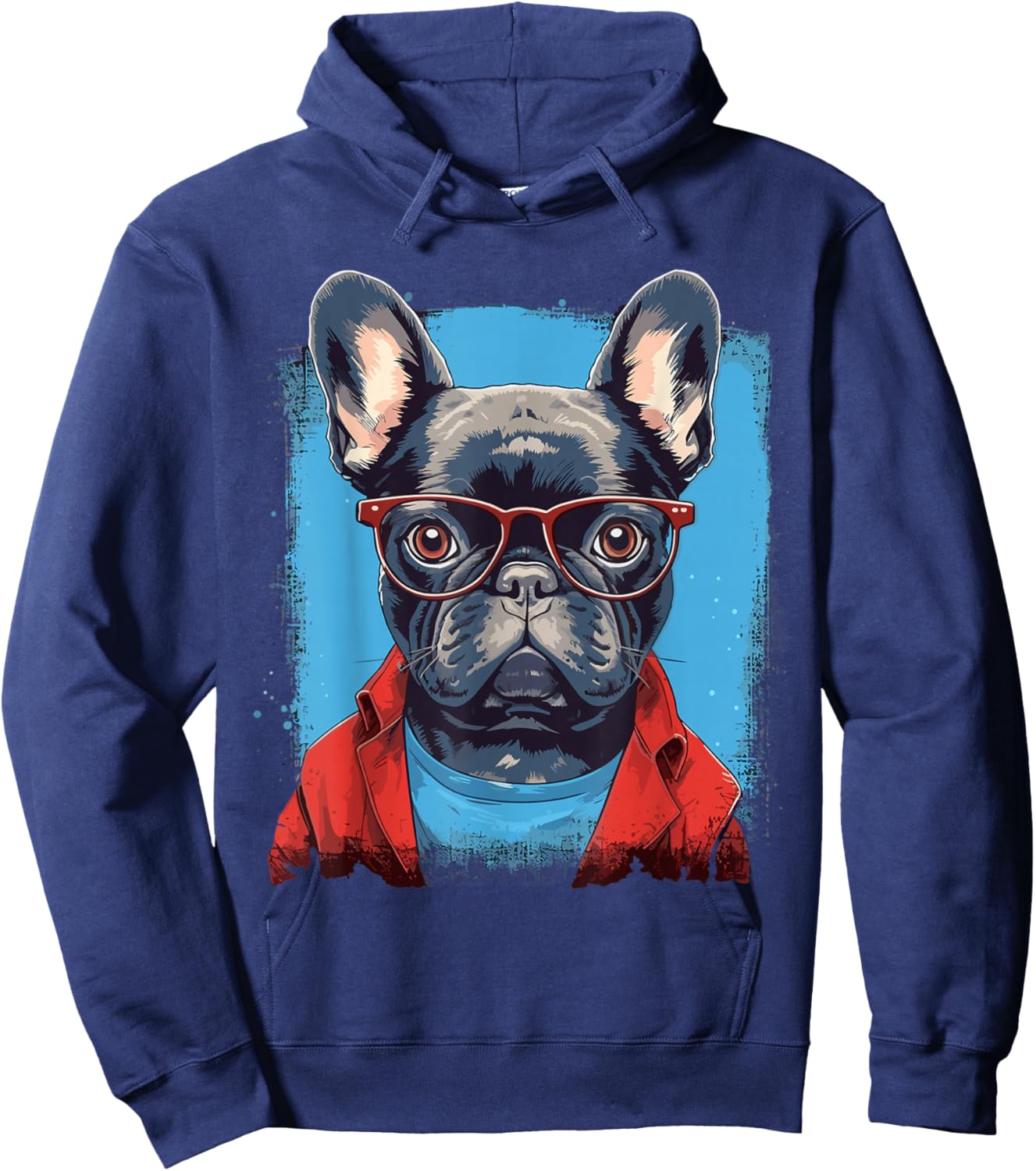 French Bulldog With Sunglasses Hoodie - Hoodie | Navy