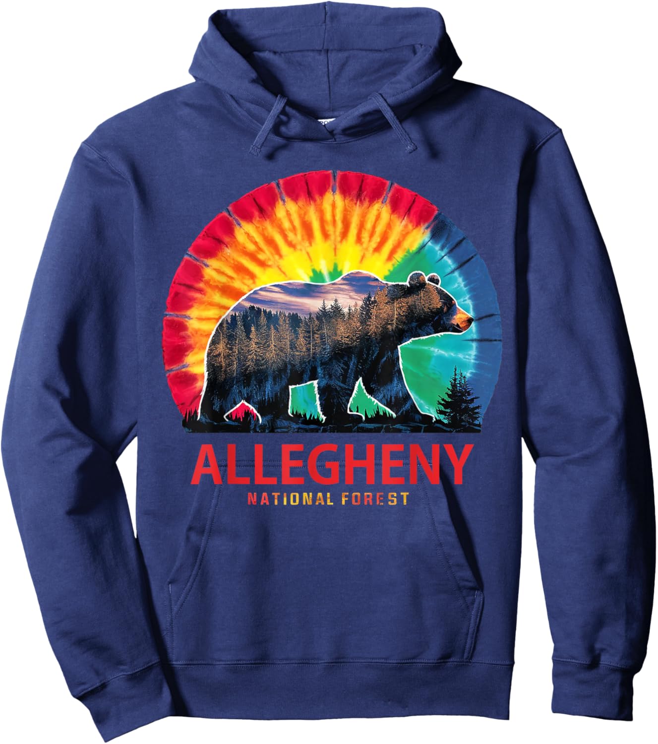 Bear Allegheny National Forest Pennsylvania Hiking Souvenir Hoodie - Hoodie | Navy