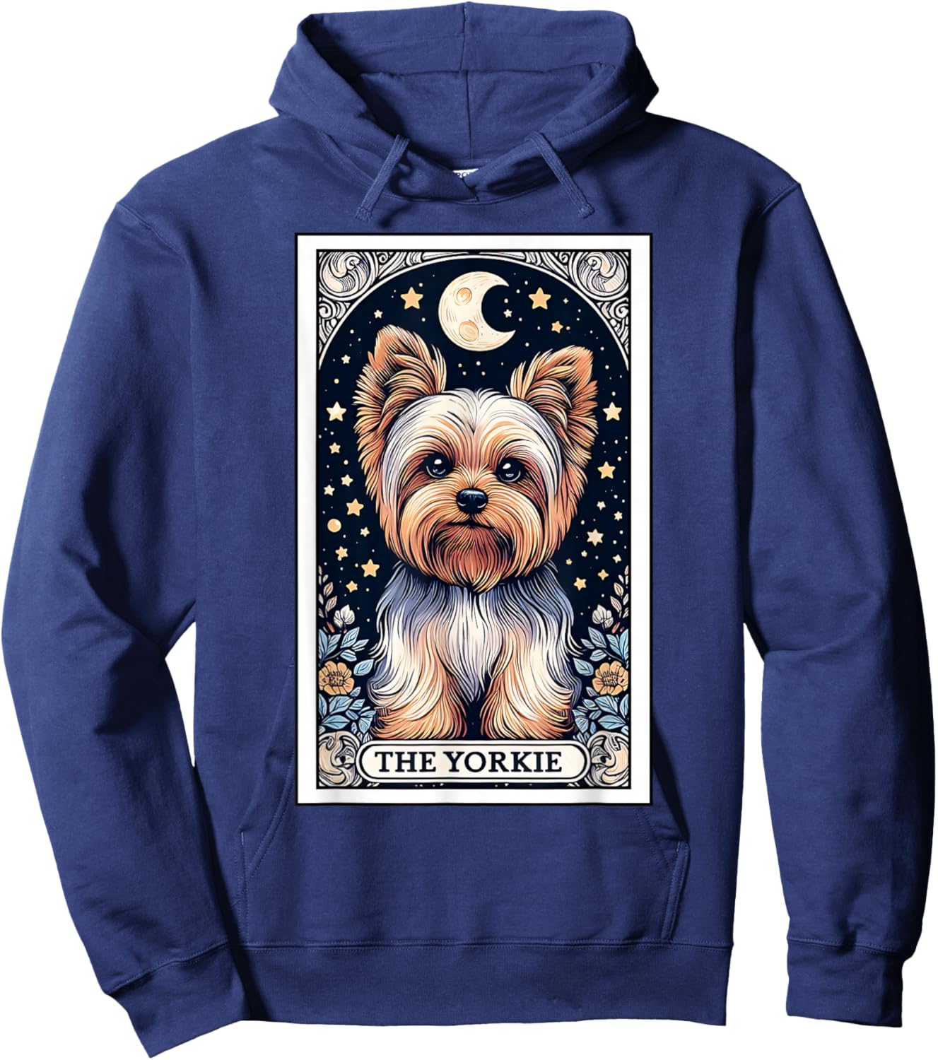 The Yorkie Tarot Card Yorkshire Terrier Dog Lover Men Women. Hoodie - Hoodie | Navy