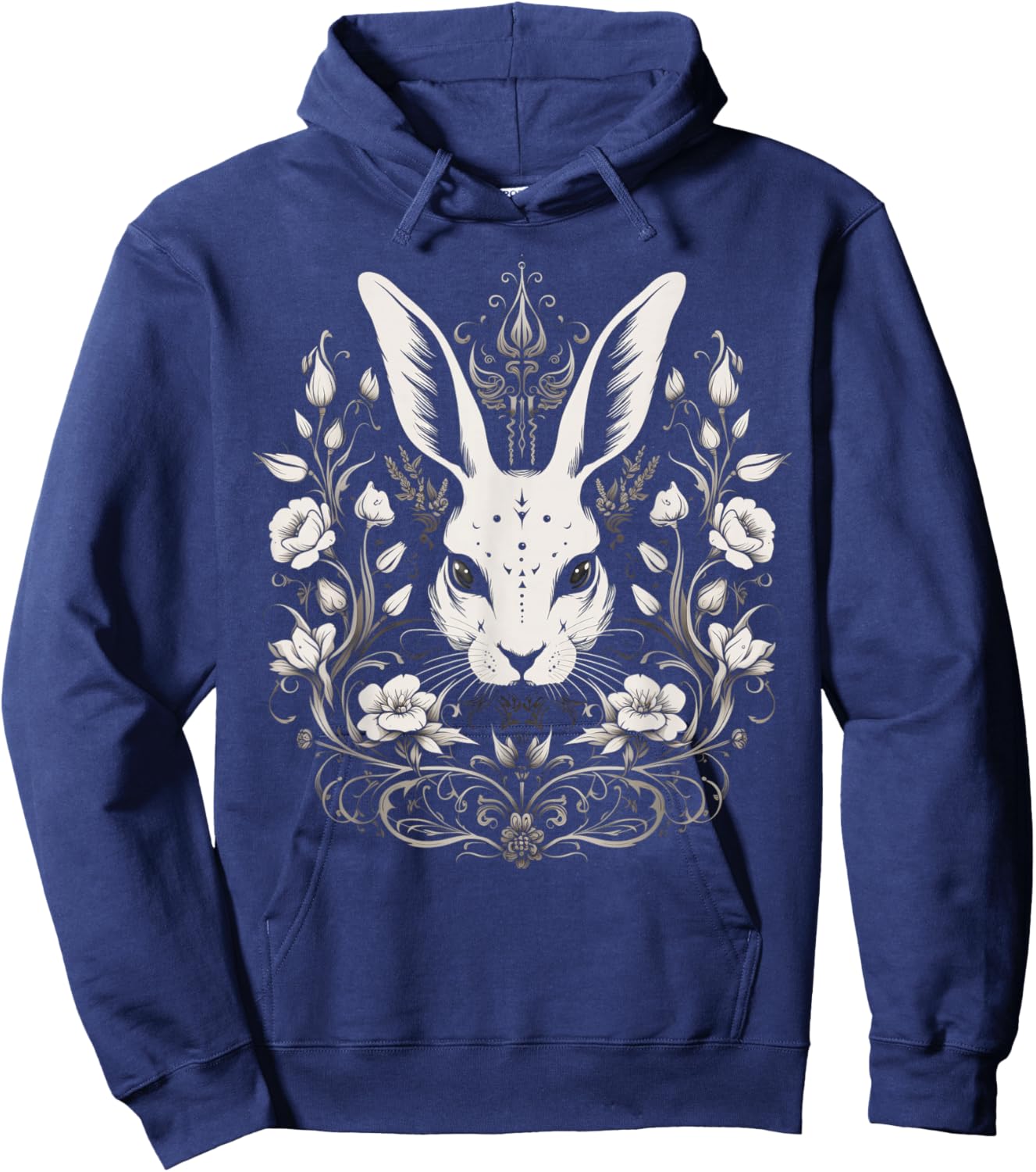 Hase Häschen Blumen Hexe Okkulte Gothic Vintage Ostern Hoodie - Hoodie | Navy