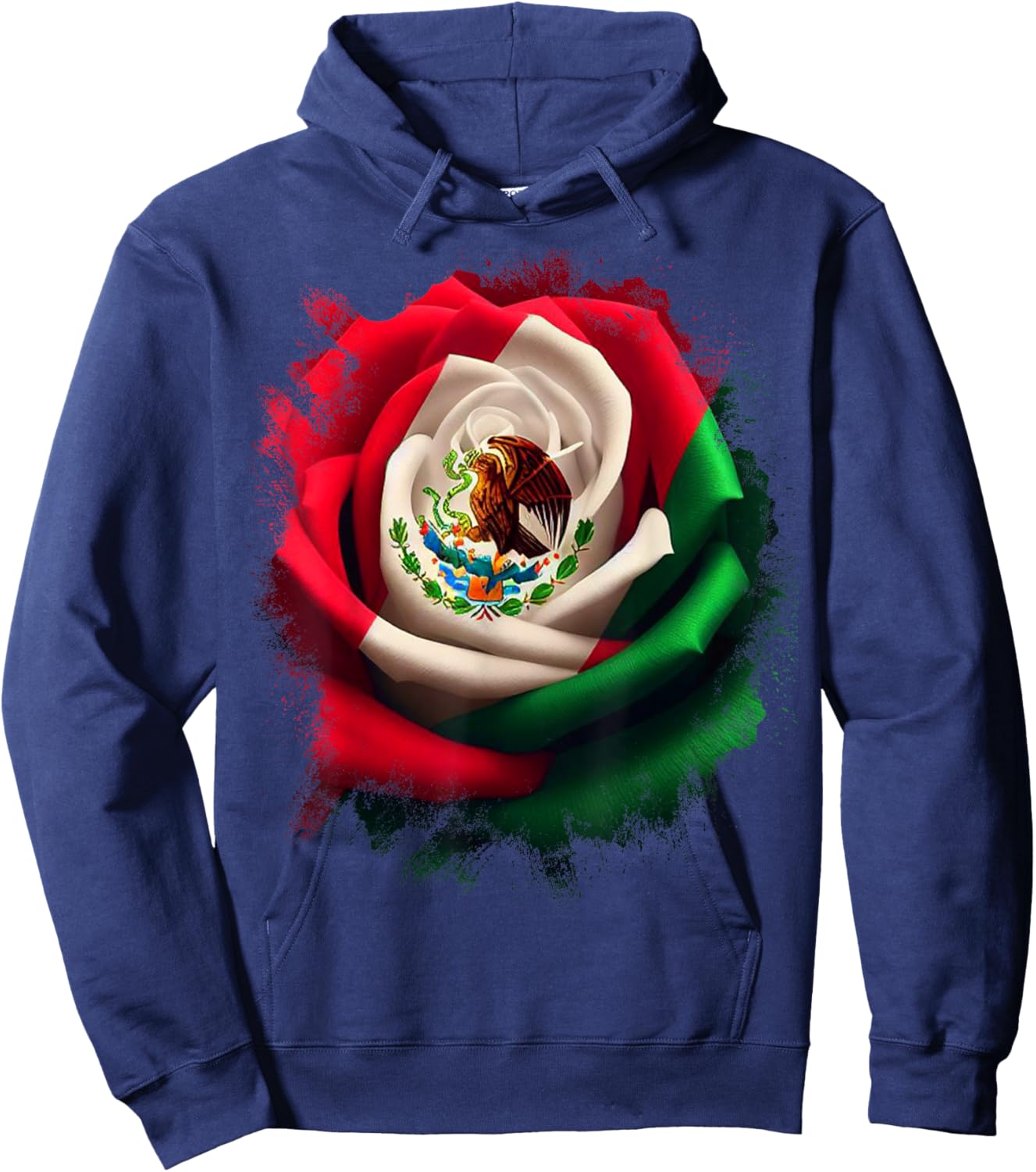 Mexico Gift Rose Tijuana Mexican Hispanic Pride Poncho Hoodie - Hoodie | Navy