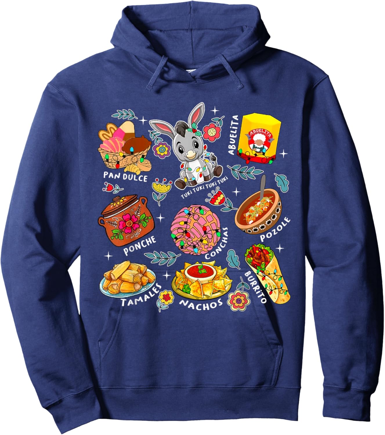 Mi Burrito Sabanero Mexican Tuki Tuki Donkey Latino Xmas Hoodie - Hoodie | Navy