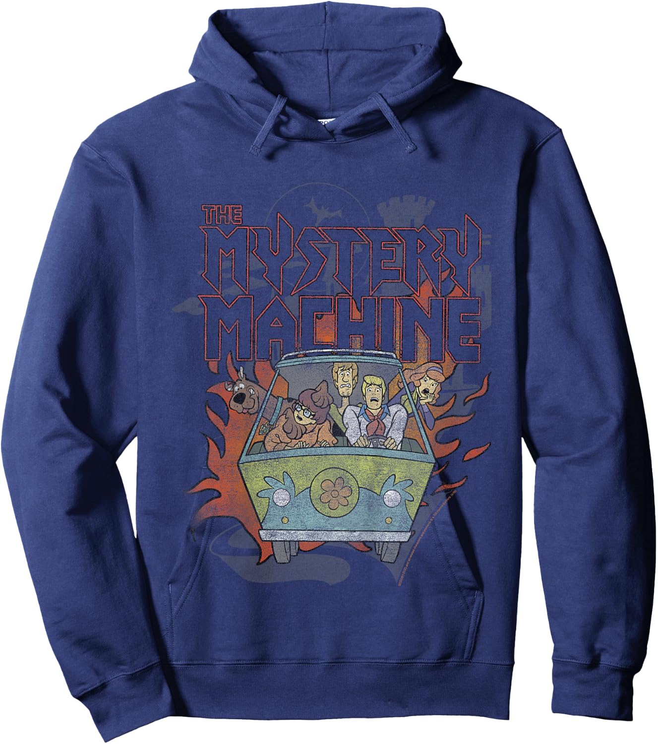 Kids Scooby-Doo The Mystery Machine Flame Portrait Hoodie - Hoodie | Navy