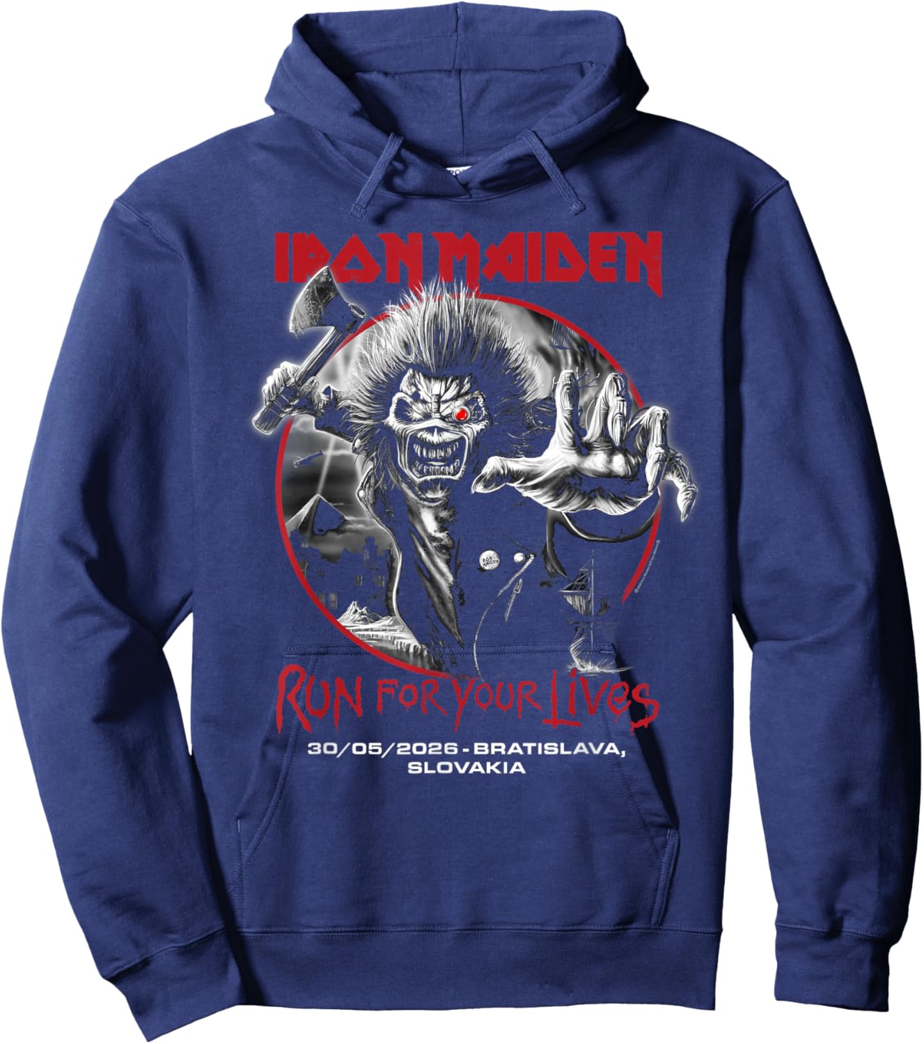 Iron Maiden Run for Your Lives Tour 2026 Bratislava Hoodie - Hoodie | Navy