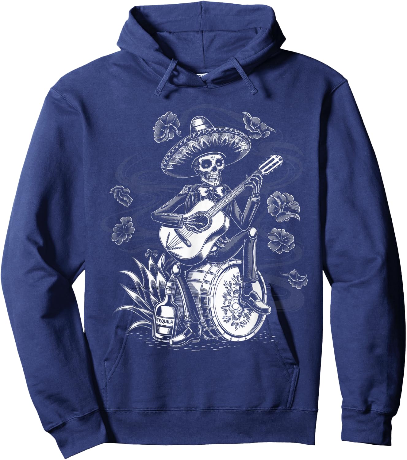 Mexico Vintage Skeleton Tequila Dia De Los Muertos Mexican Hoodie - Hoodie | Navy