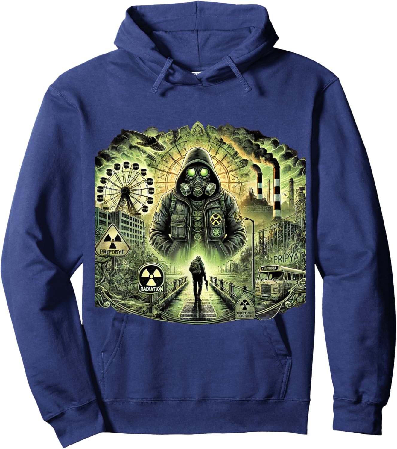 Chernobyl Radiation Zone, Abandoned Pripyat, Stalker Game Hoodie - Hoodie | Navy