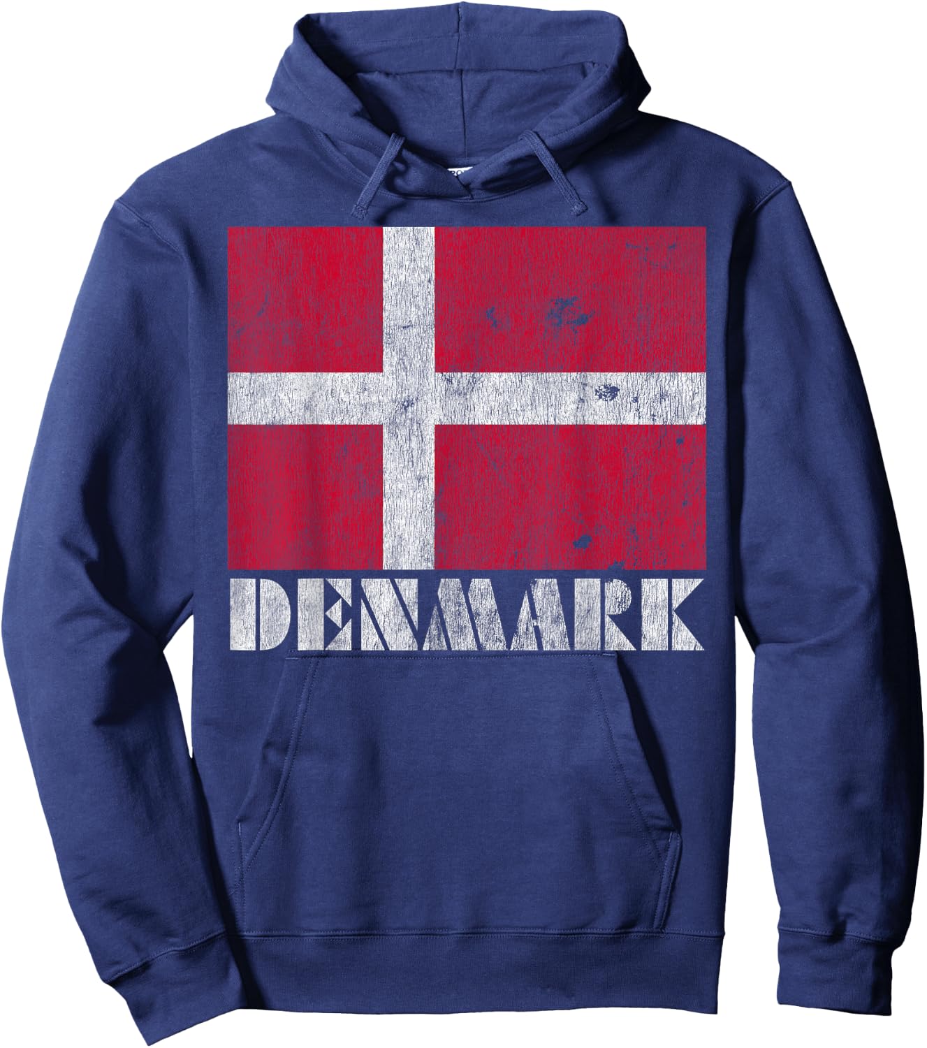 Danish Denmark Flag Shirt Vintage Country Souvenir Gift Hoodie - Hoodie | Navy