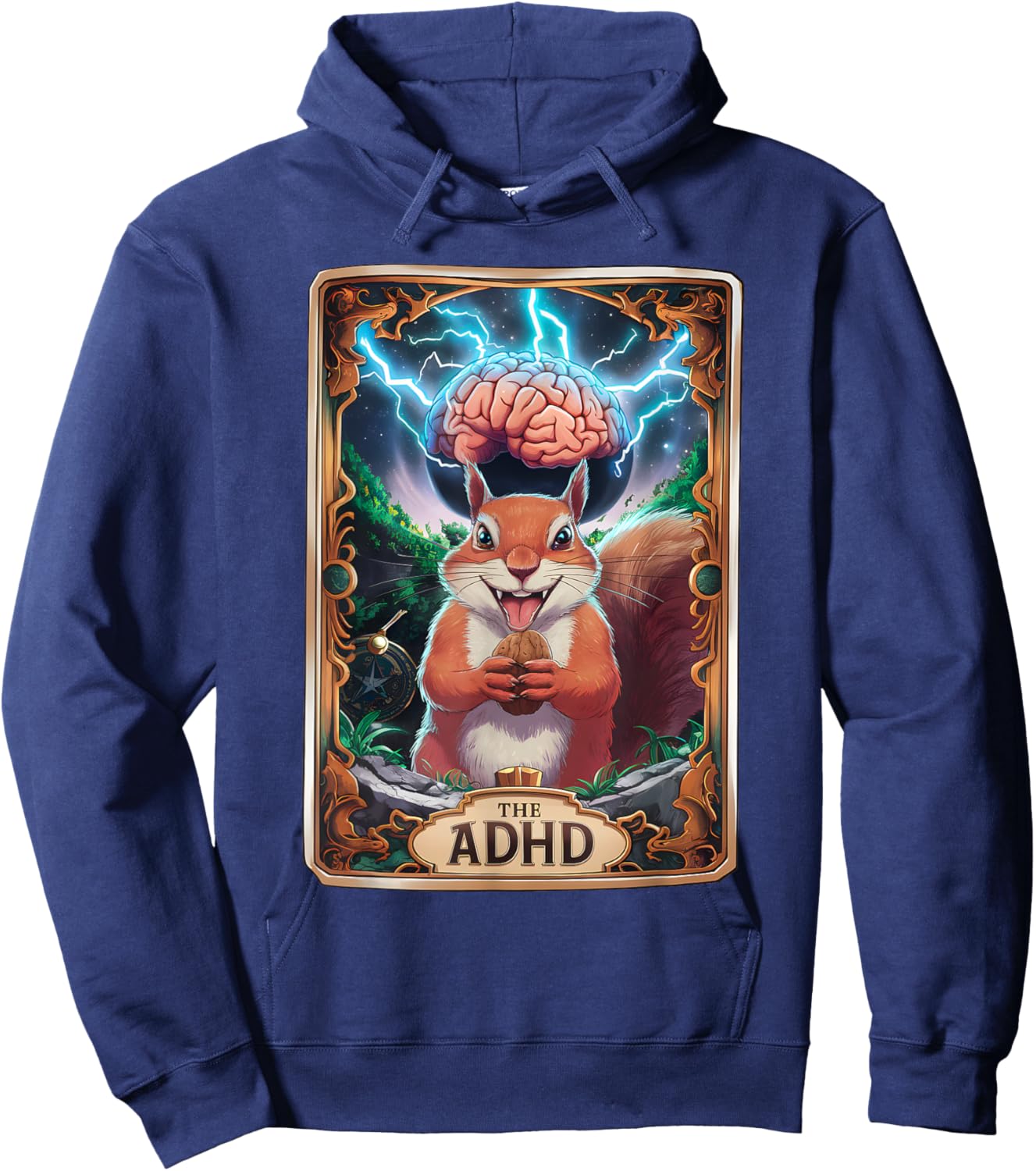 The ADHD Funny Tarot Card Squirrel Autism Awareness Hoodie - Hoodie | Navy