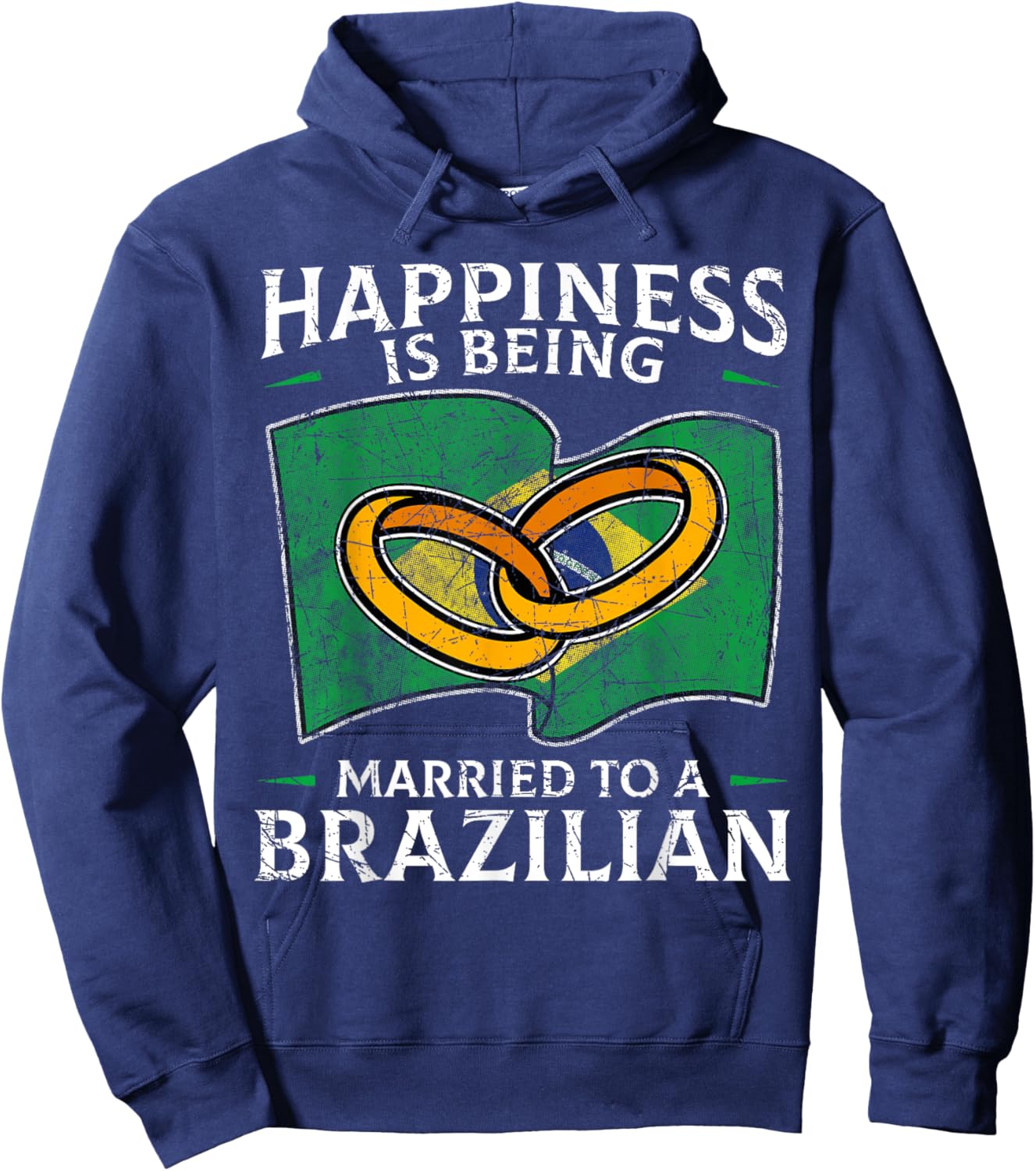 Brazilian Marriage Brazil Married Flag Wedded Culture Hoodie - Hoodie | Navy