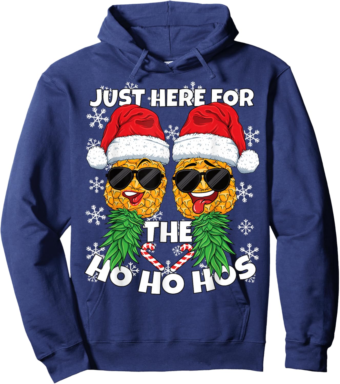 Swinger Here for the Ho Ho Hos Pineapple Christmas Hoodie - Hoodie | Navy