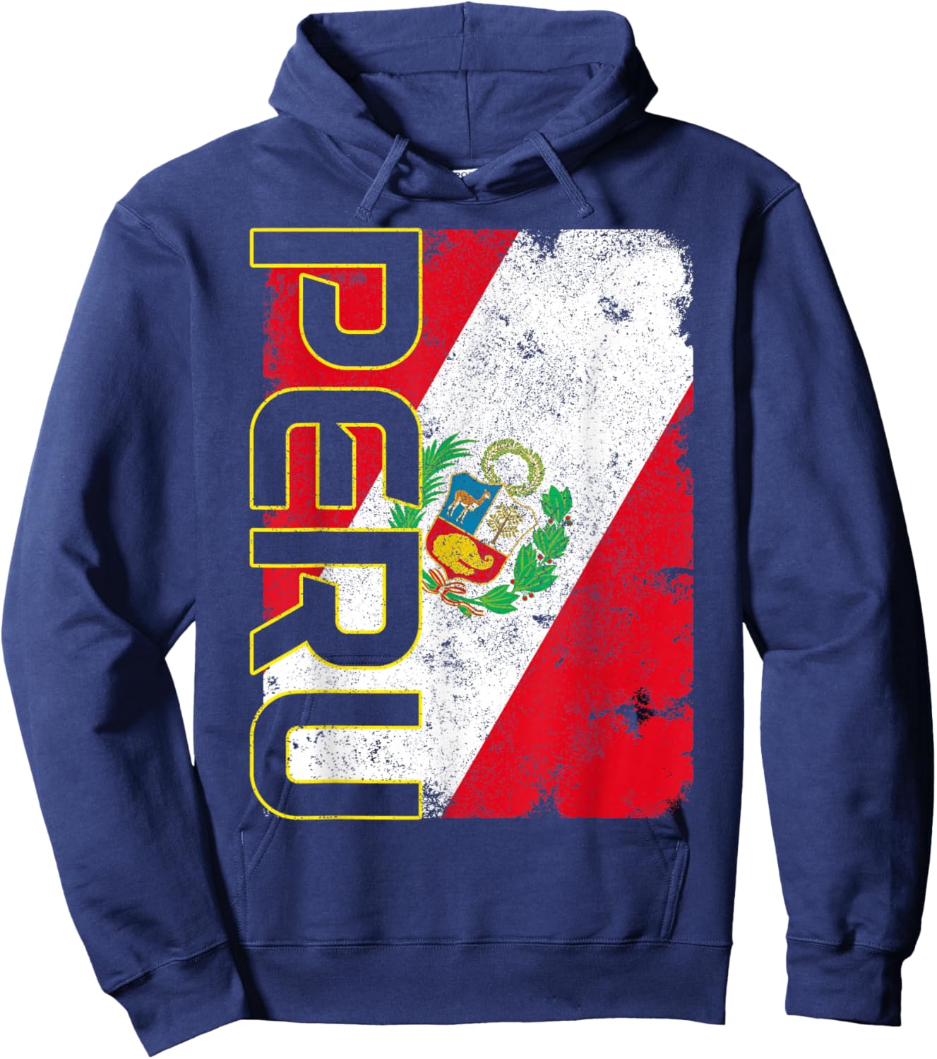 Peru Peruvian Flag Pride Vintage Hoodie - Hoodie | Navy