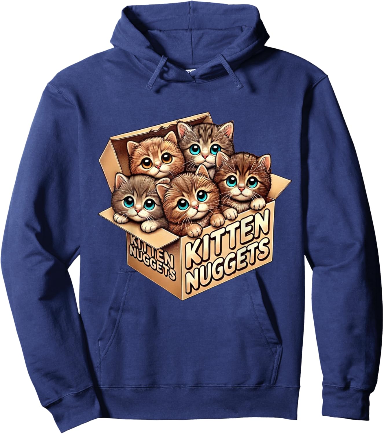 Kitten Nuggets Food Pun Cat Lover Gifts Chicken Nuggets Tea Men Women Kids Hoodie - Hoodie | Navy