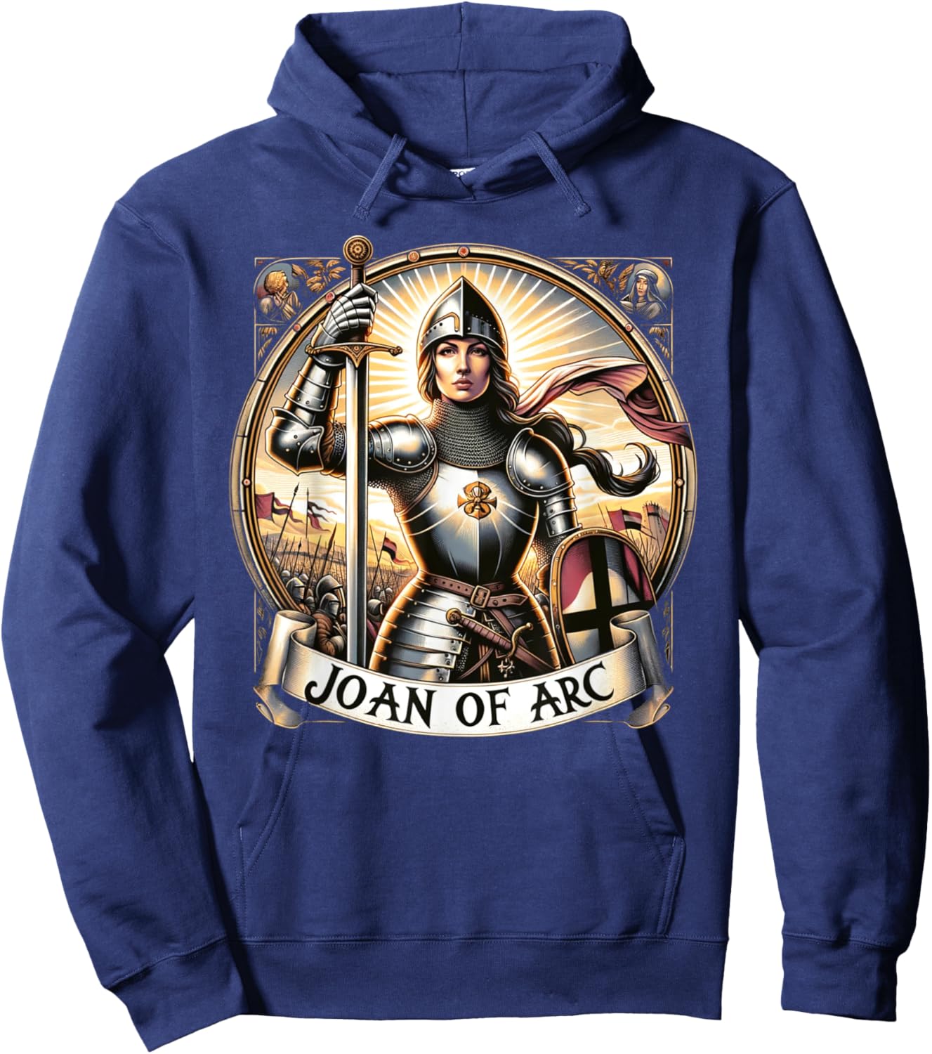 Saint Joan of Arc Catholic Hoodie - Hoodie | Navy