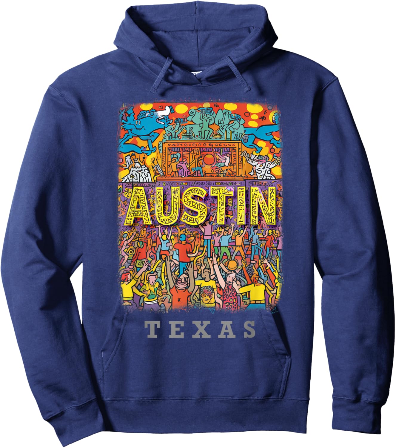 Austin Texas TX Live Music Scene SD715 Hoodie - Hoodie | Navy