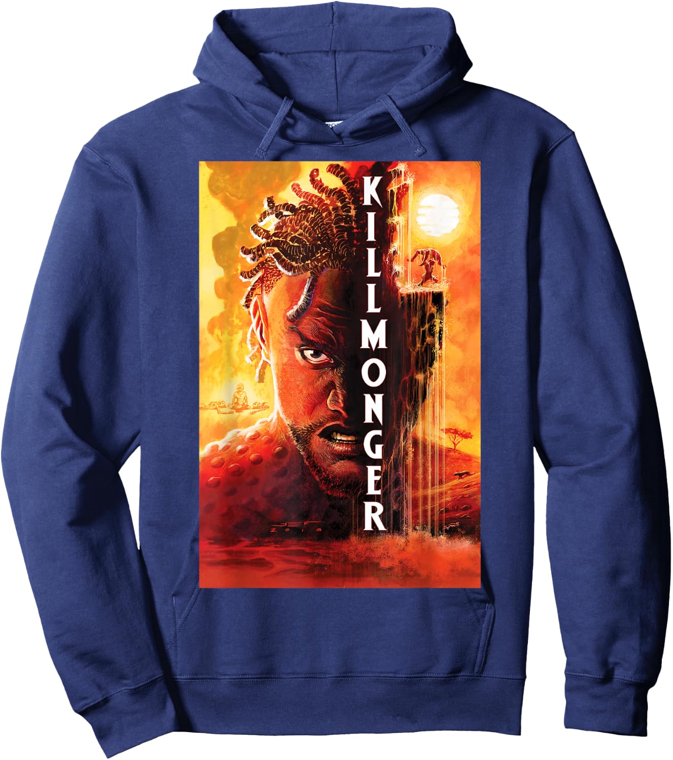 Marvel Comixology Killmonger Revenge Comic Book Cover Hoodie - Hoodie | Navy
