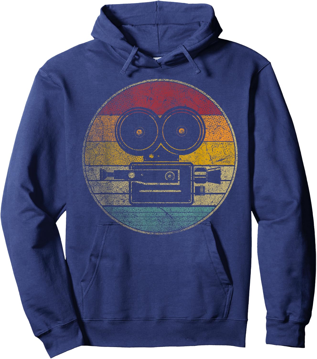 Movies Camera Motion Pictures Cinephile Vintage Retro Hoodie - Hoodie | Navy