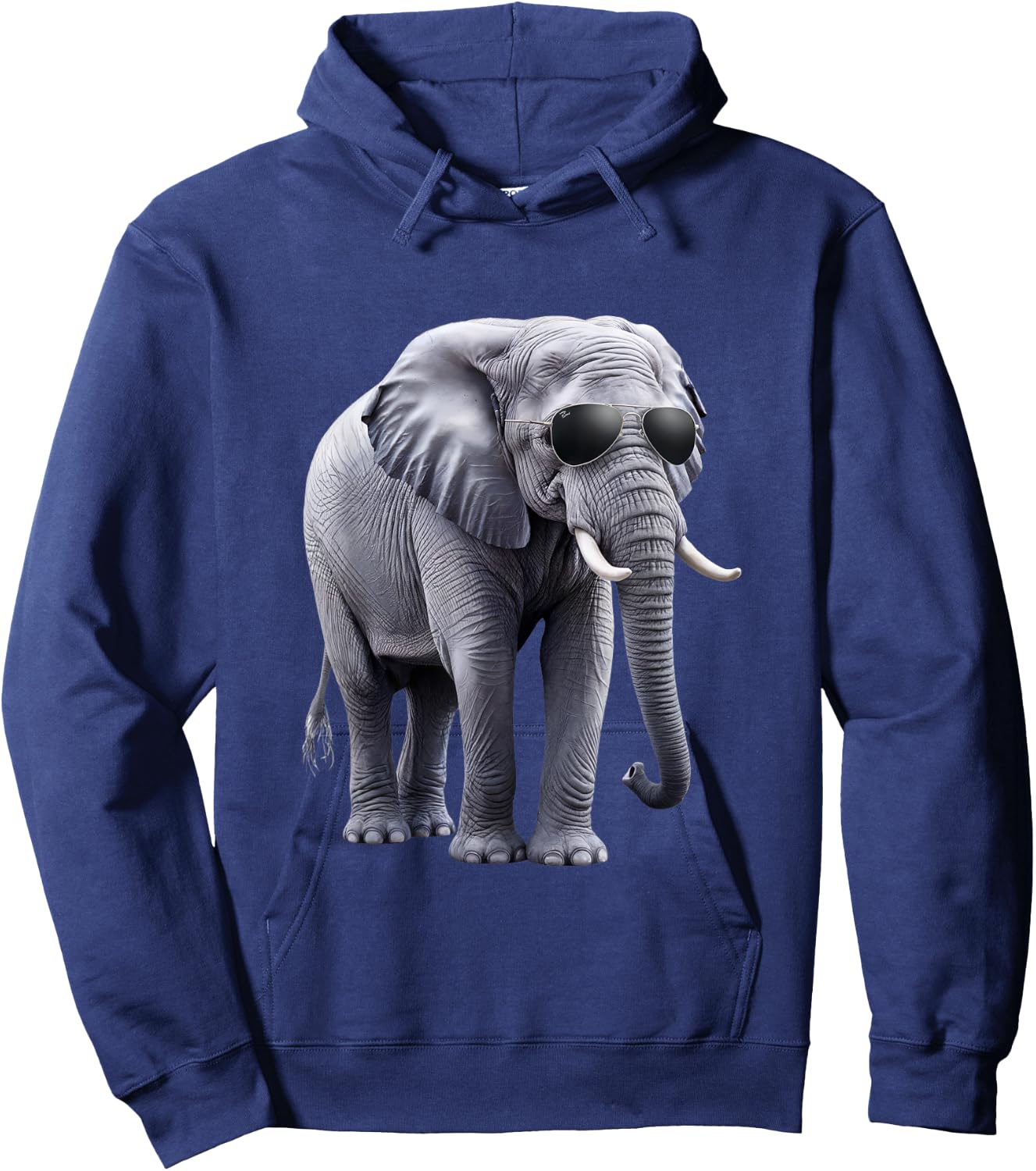 Cool Elephant with Sunglasses - Funny Design Hoodie - Hoodie | Navy