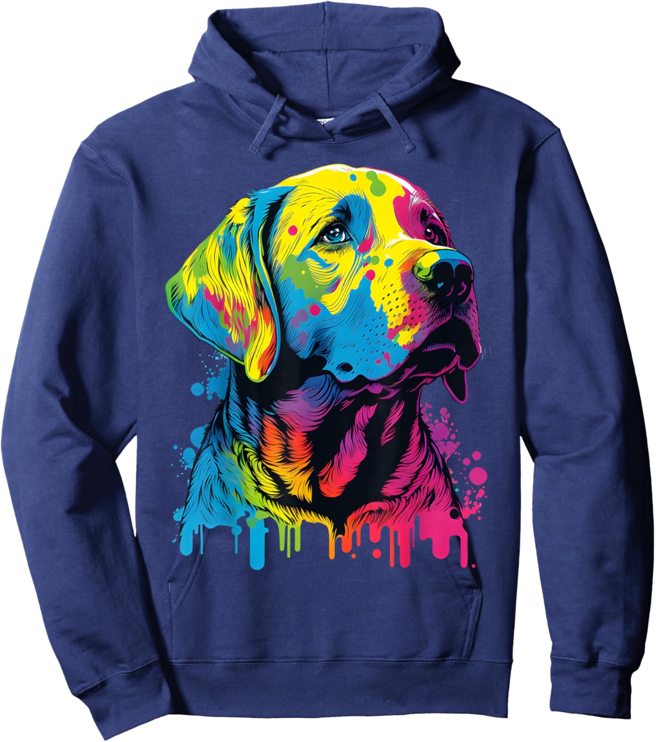 Colorful Pop Art Labrador Retriever For Dog Lover Labs Owner Men Women Girls Kids Hoodie - Hoodie | Navy