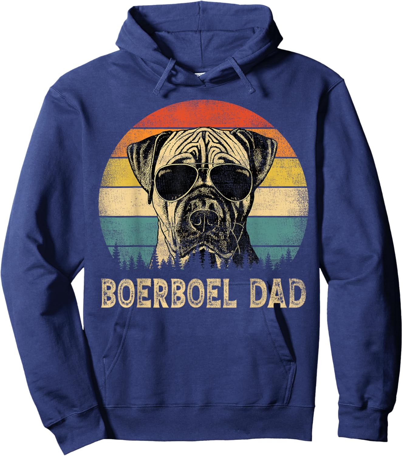 Vintage Boerboel Dad Dog Lovers Father's Day Hoodie - Hoodie | Navy