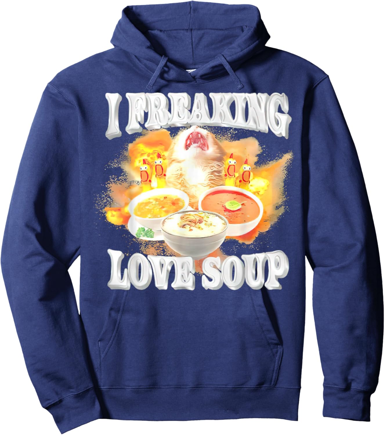 I Freaking Love Soup Kitten Hoodie - Hoodie | Navy
