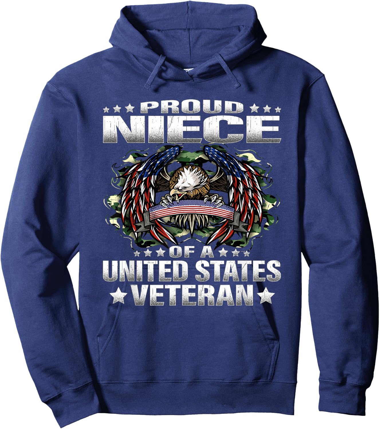 Proud Niece Of A United States Veteran Military Vet's Family Hoodie - Hoodie | Navy
