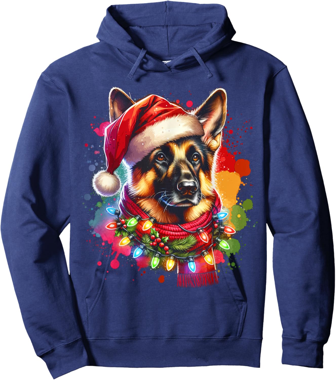 Christmas German Shepherd Xmas Shepherd Mom Dog Lover Hoodie - Hoodie | Navy
