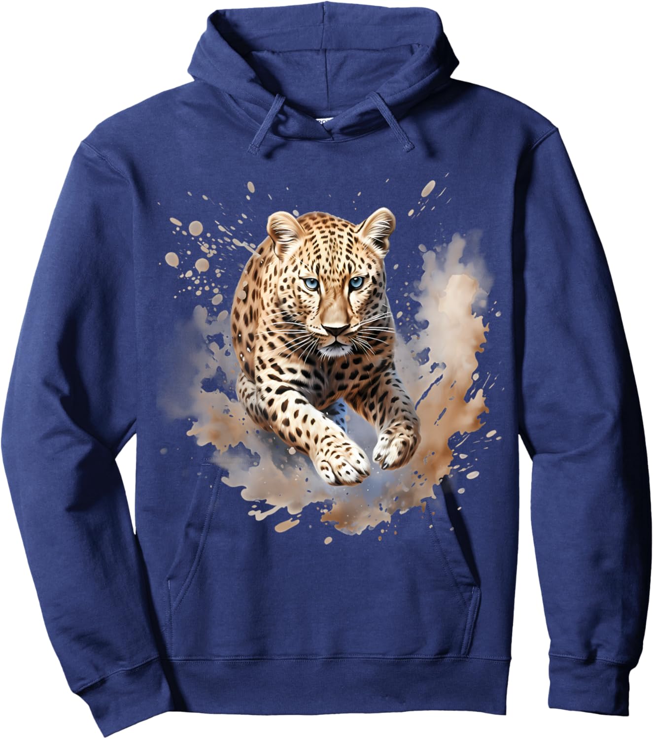 Leopard Safari Tier Kunst Natur Tierwelt Kunstwerk Splash Hoodie - Hoodie | Navy